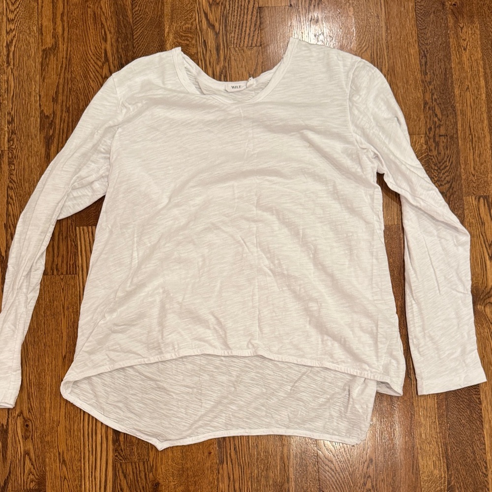 Wilt Women's White Long Sleeve Top Size Large